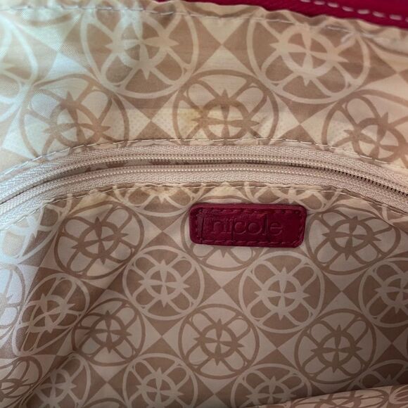 Pre-Owed Nicole by Nicole Miller Womens Red Alligator Print Hobo Purse - Picture 7 of 7